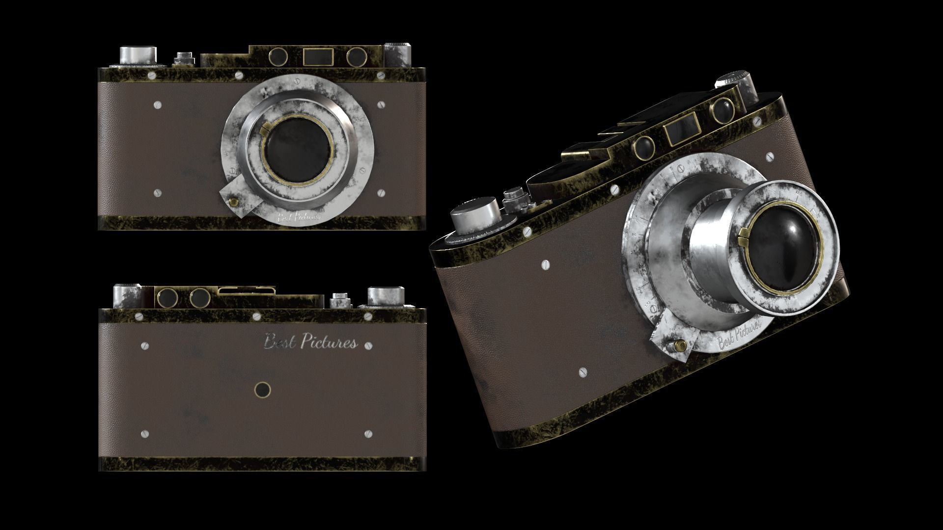 Vintage Camera Low-poly 3D model_6