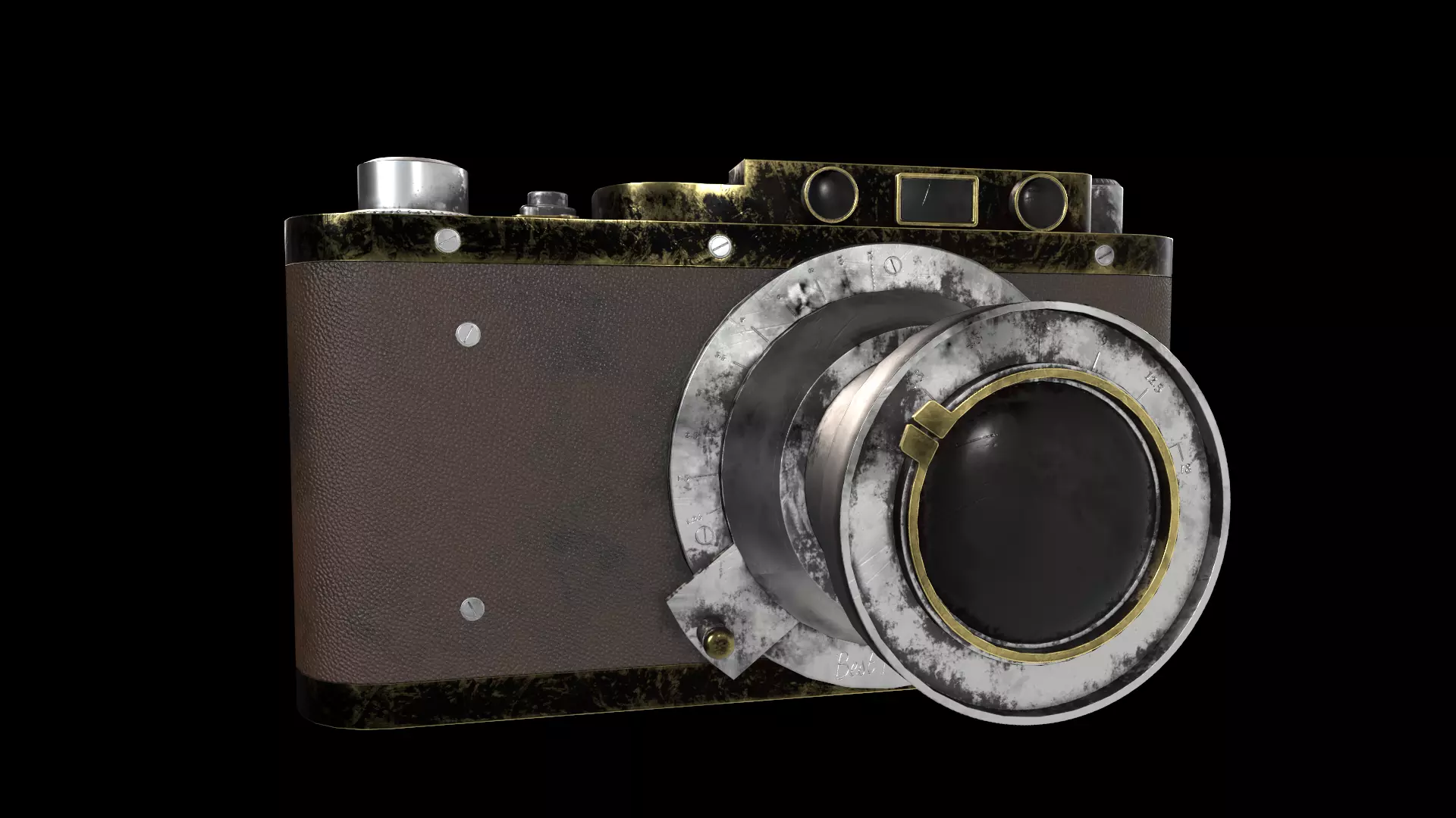 Vintage Camera Low-poly 3D model_0