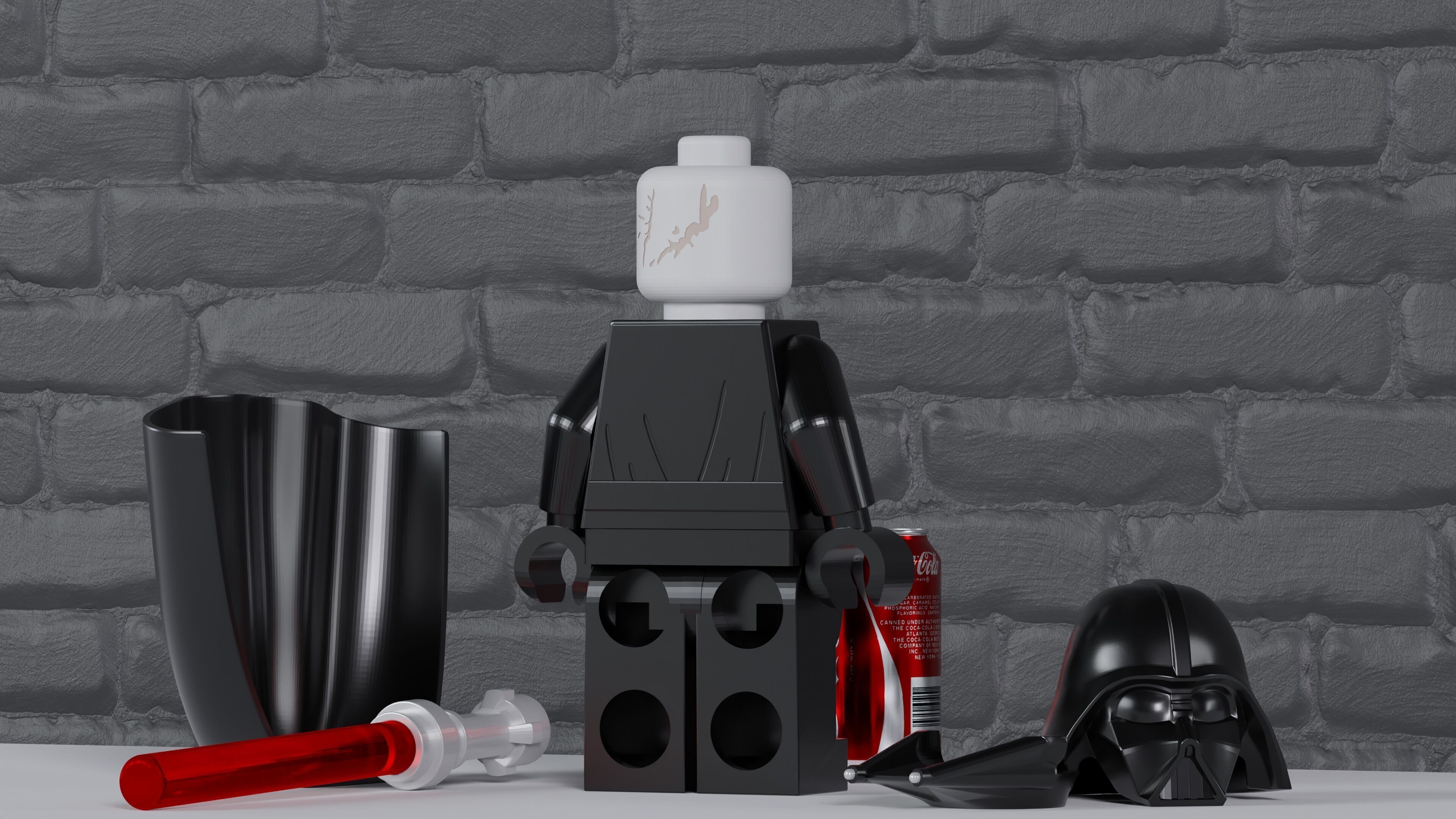 Lego Darth Vader Maxifig - Fully Articulated  3D print model_5