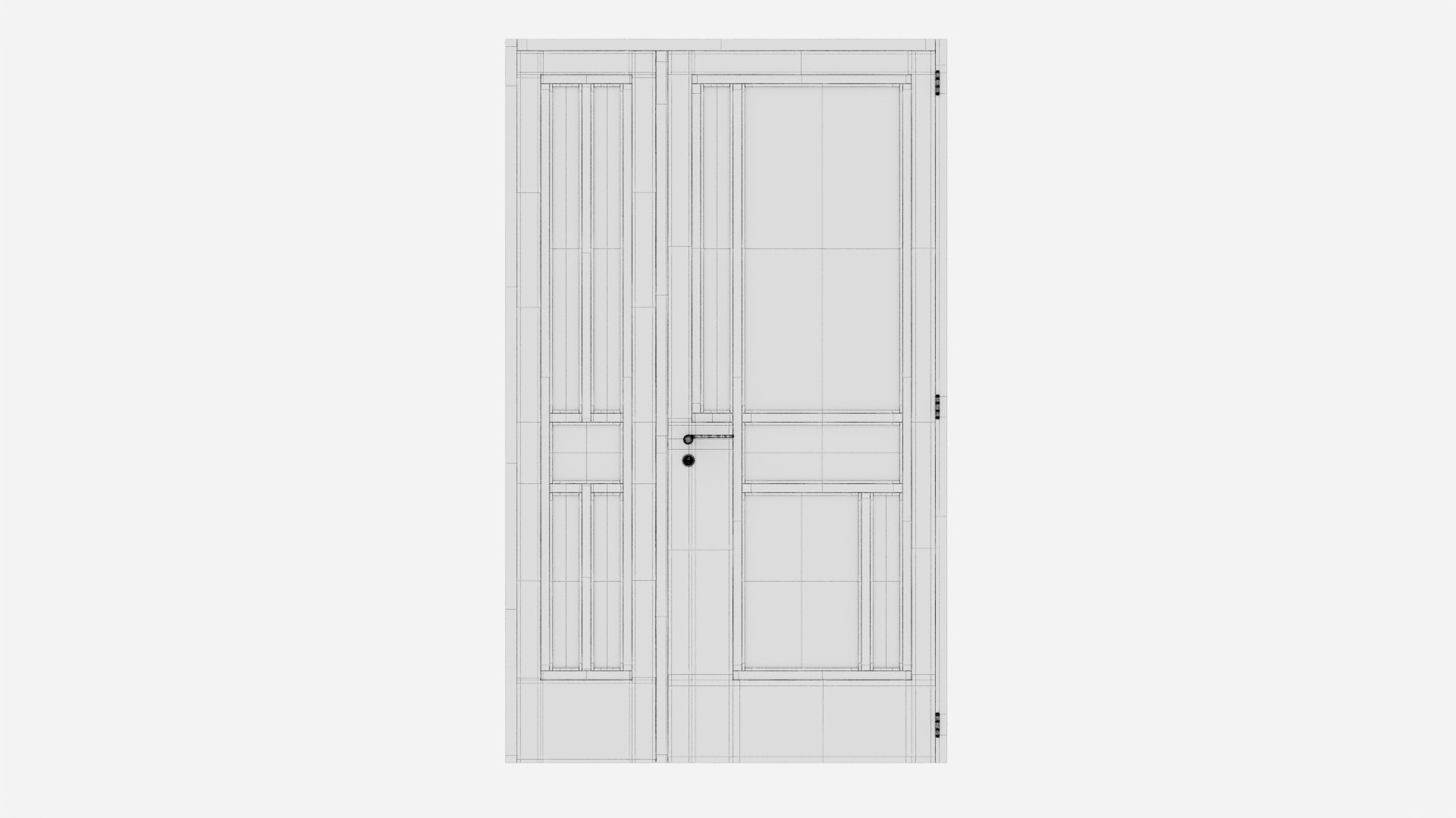 Aluminium door 178 3D model_6