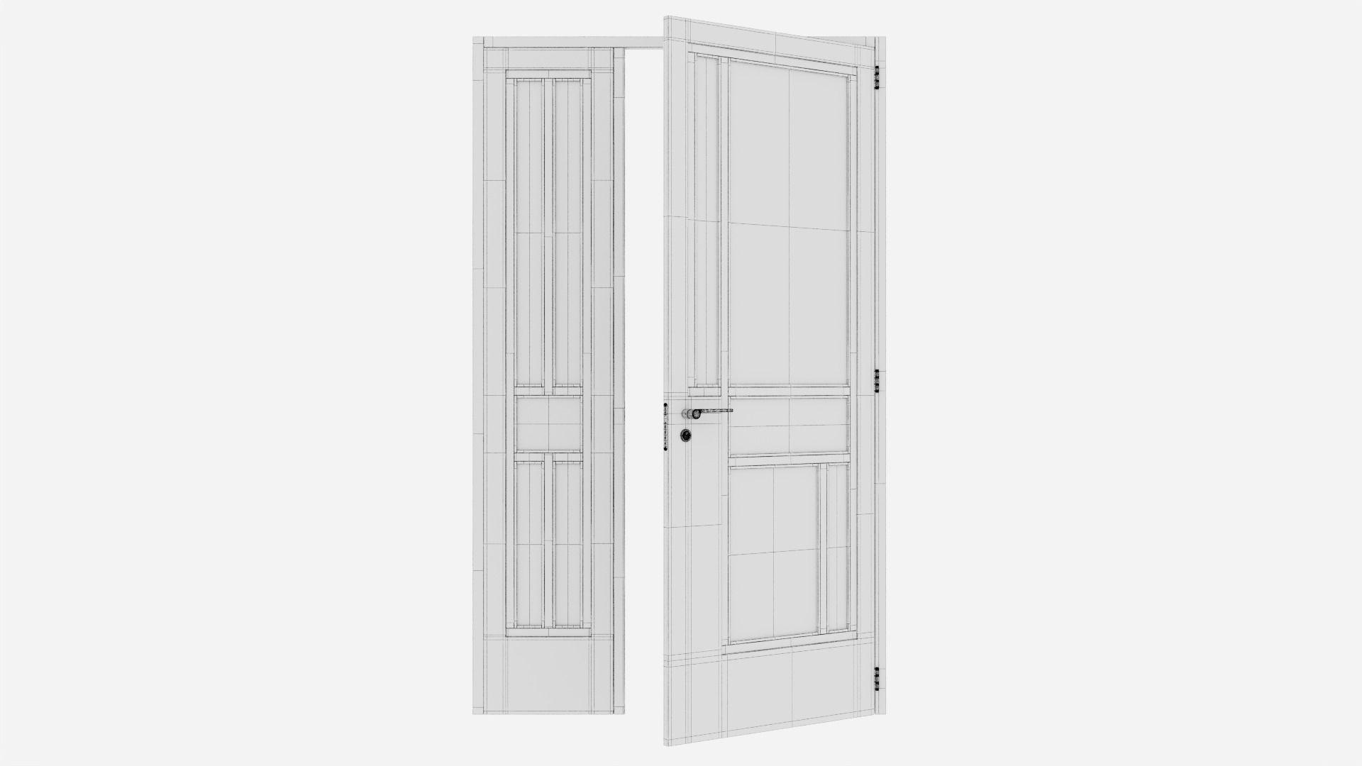 Aluminium door 178 3D model_5