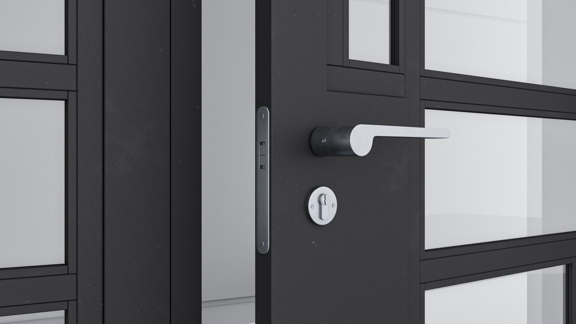 Aluminium door 178 3D model_4