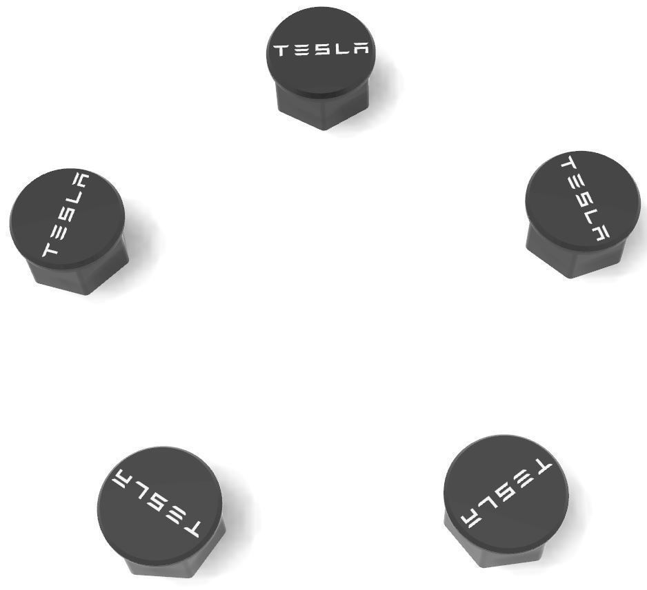 mjs2302 Tesla lug nut covers 3D print kit 3D print model_5