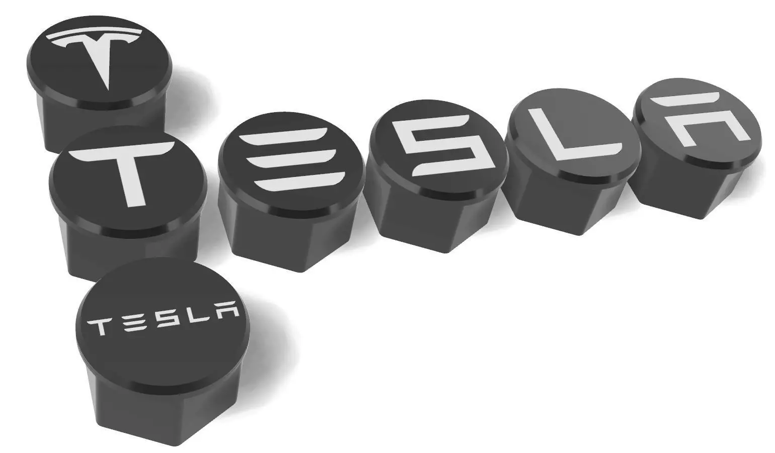 mjs2302 Tesla lug nut covers 3D print kit 3D print model_0