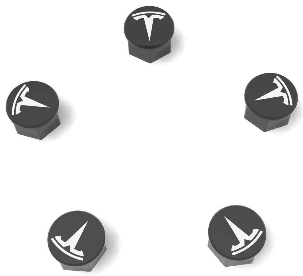 mjs2302 Tesla lug nut covers 3D print kit 3D print model_6