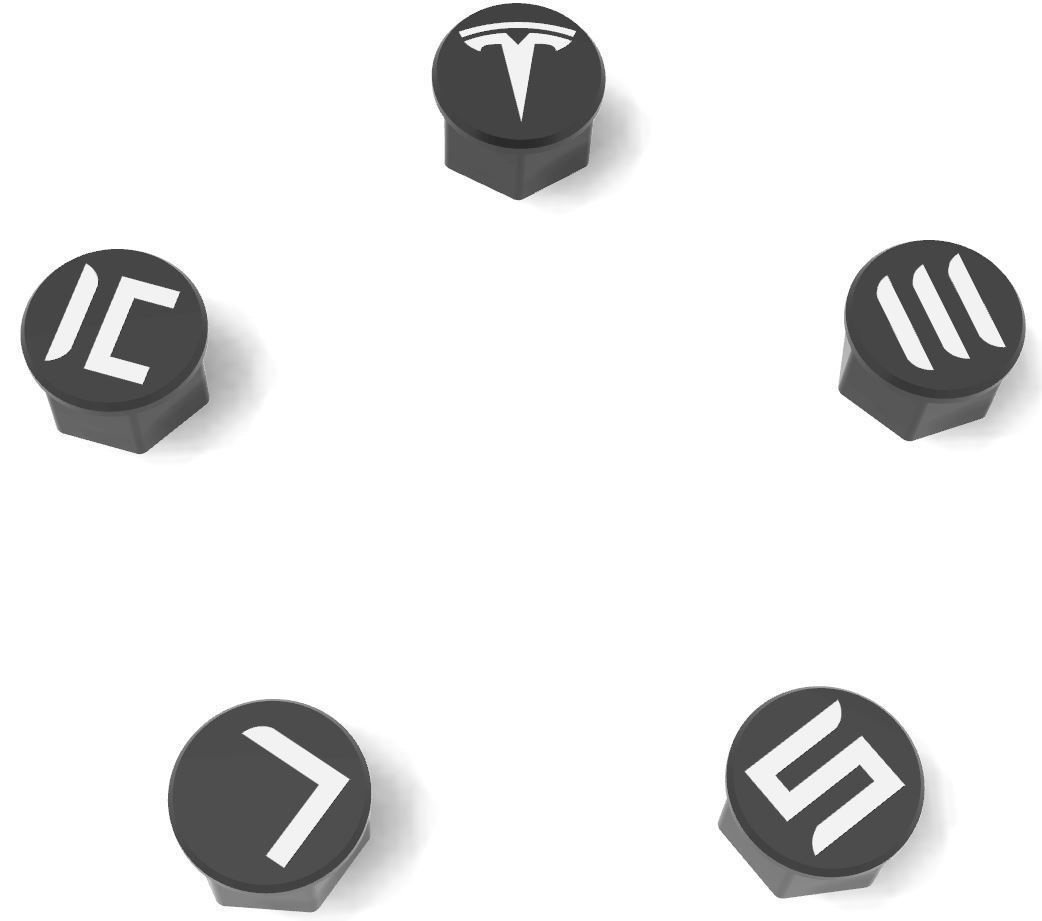 mjs2302 Tesla lug nut covers 3D print kit 3D print model_4