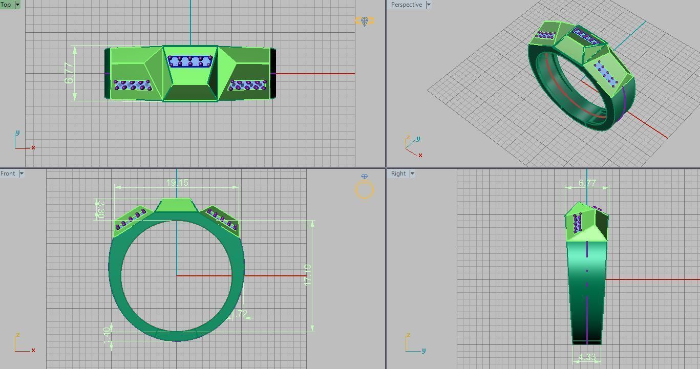 marriage ring 3D print model_11