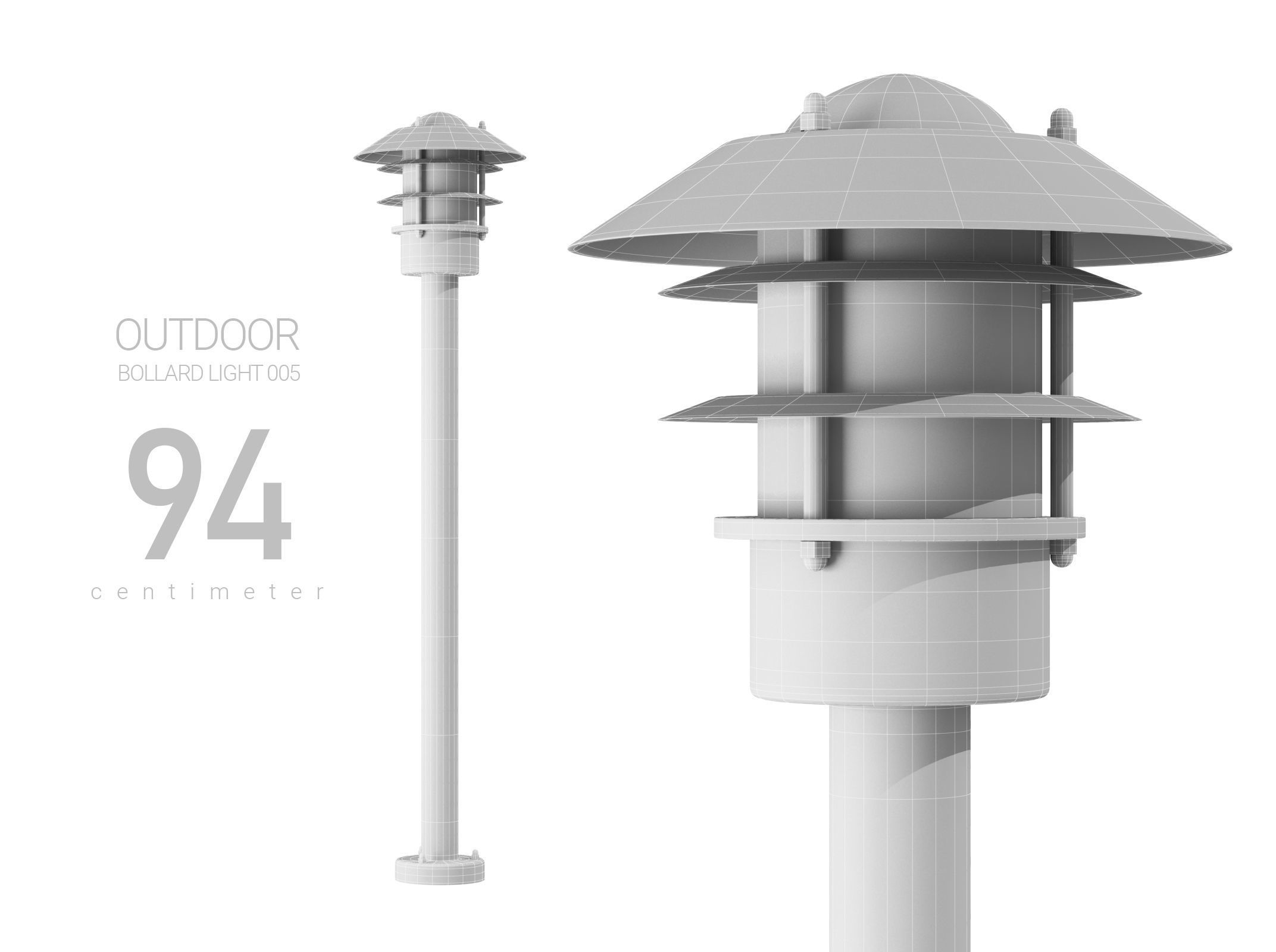 Outdoor Bollard 3D model_1