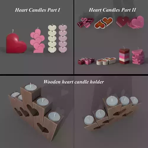 Heart candles collection
