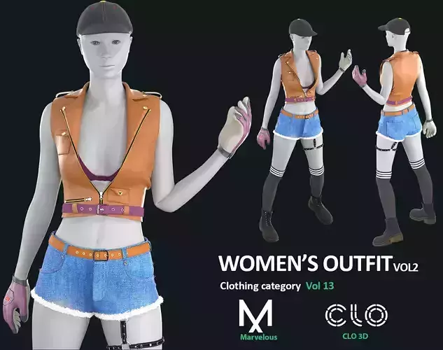 Women s 3D Character Costume Set