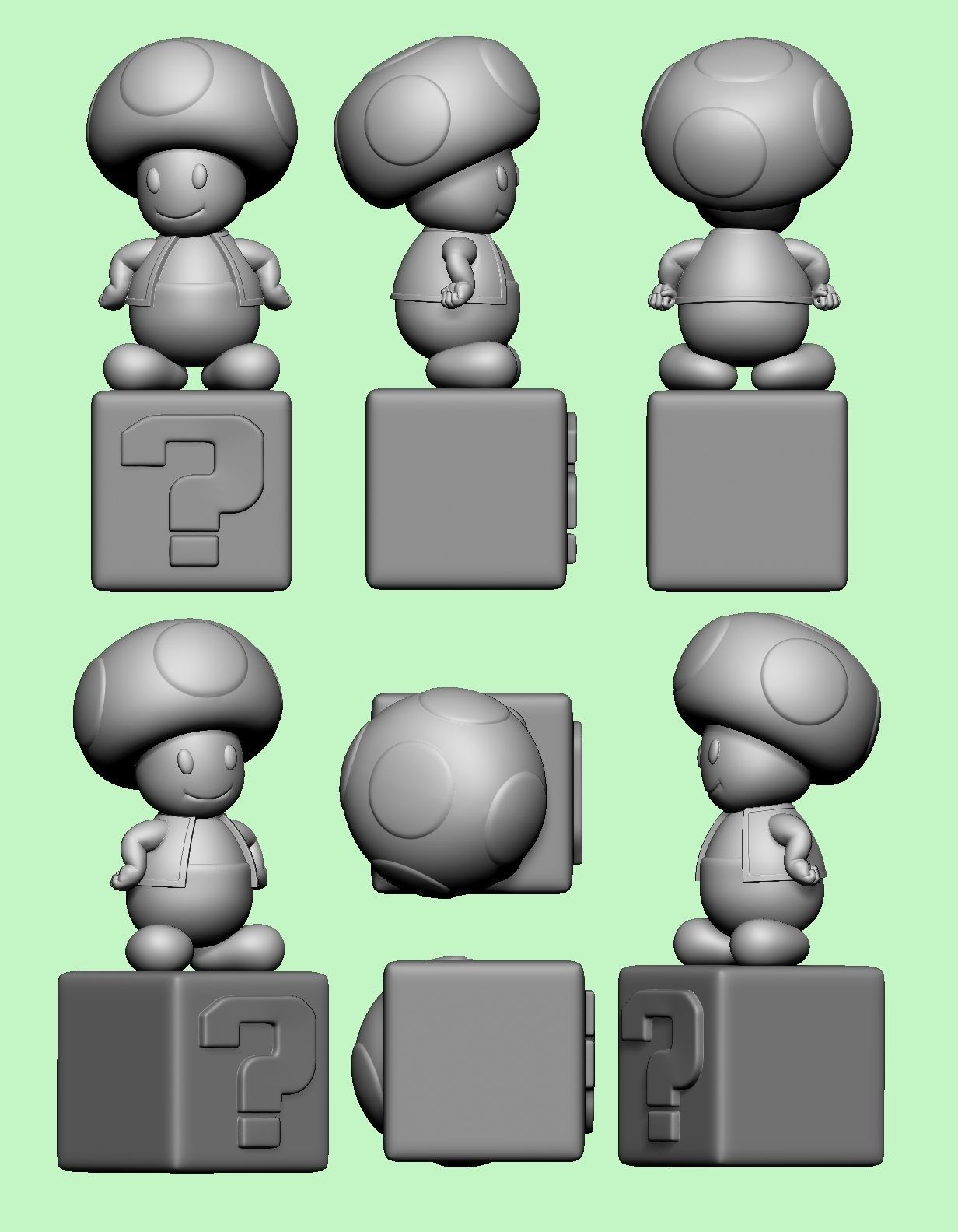 TOAD MARIO BROS 3D print model_1