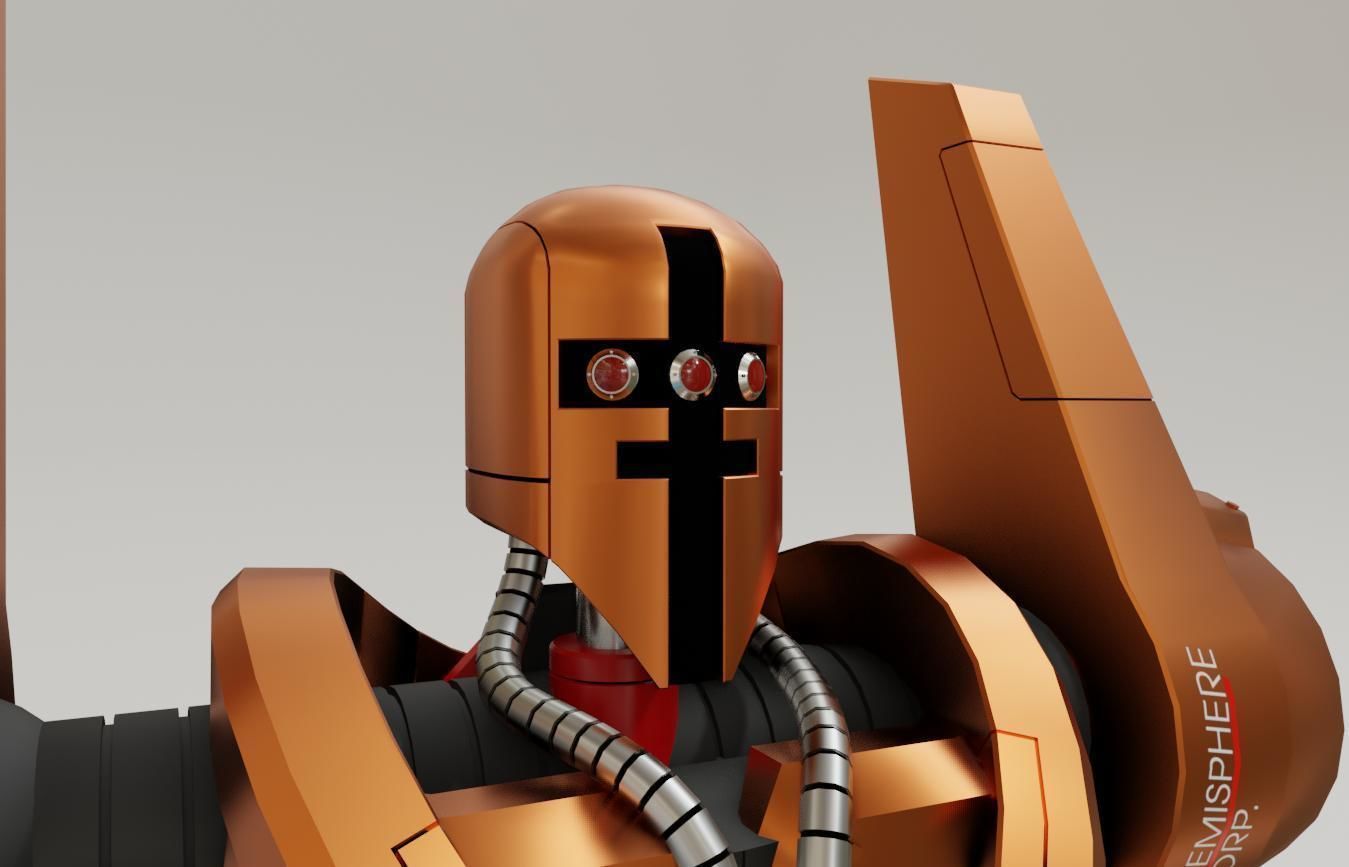 Mecha Giant Robot Anime - Robo Gigante Low-poly 3D model_19