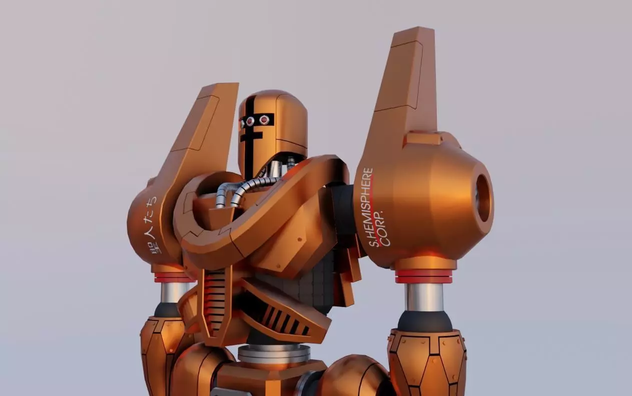 Mecha Giant Robot Anime - Robo Gigante Low-poly 3D model_0