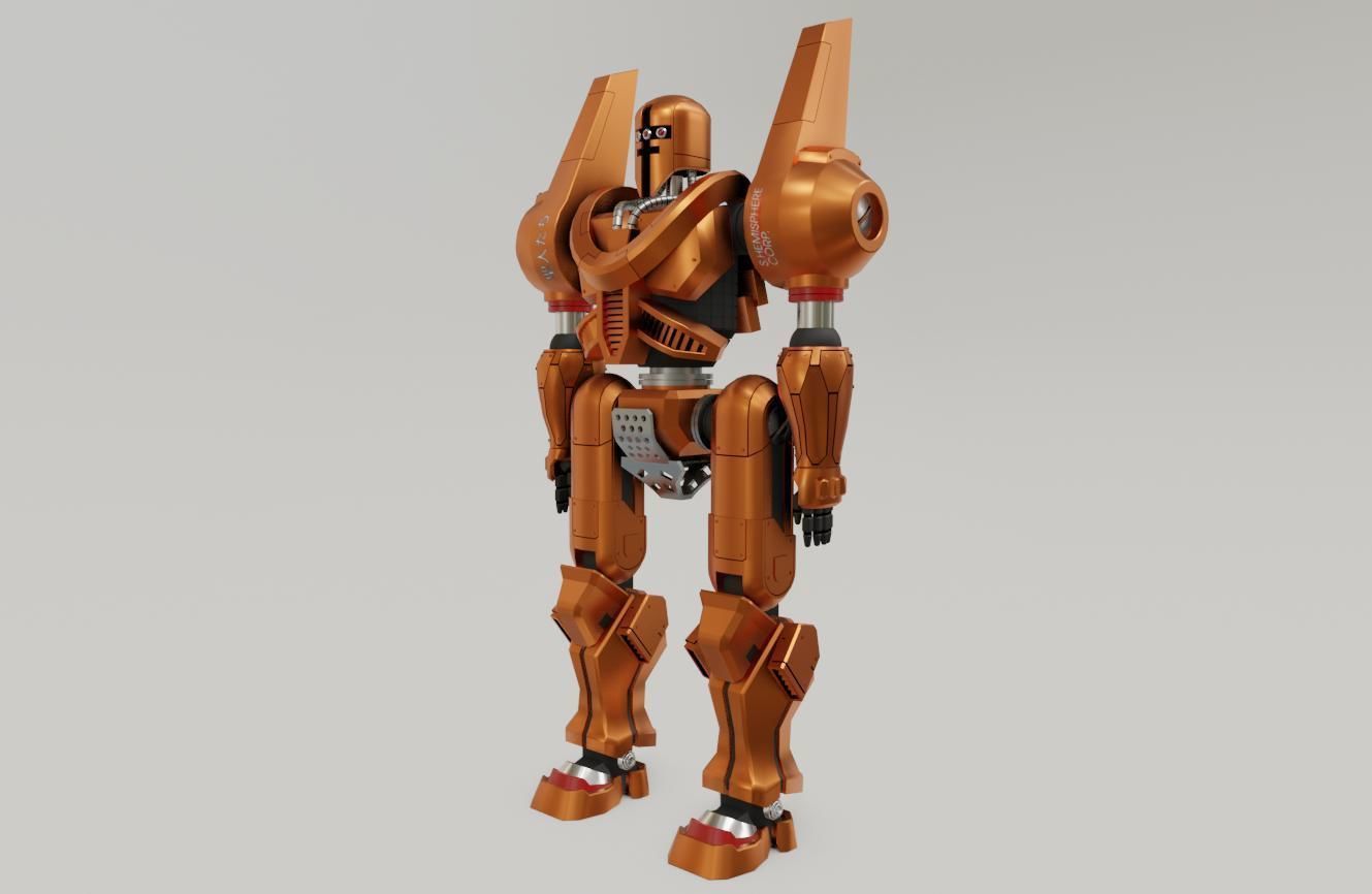 Mecha Giant Robot Anime - Robo Gigante Low-poly 3D model_4