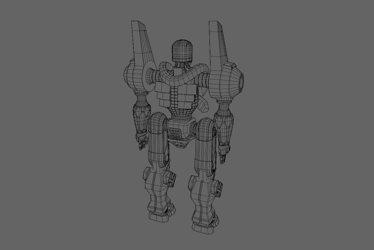 Mecha Giant Robot Anime - Robo Gigante Low-poly 3D model_30