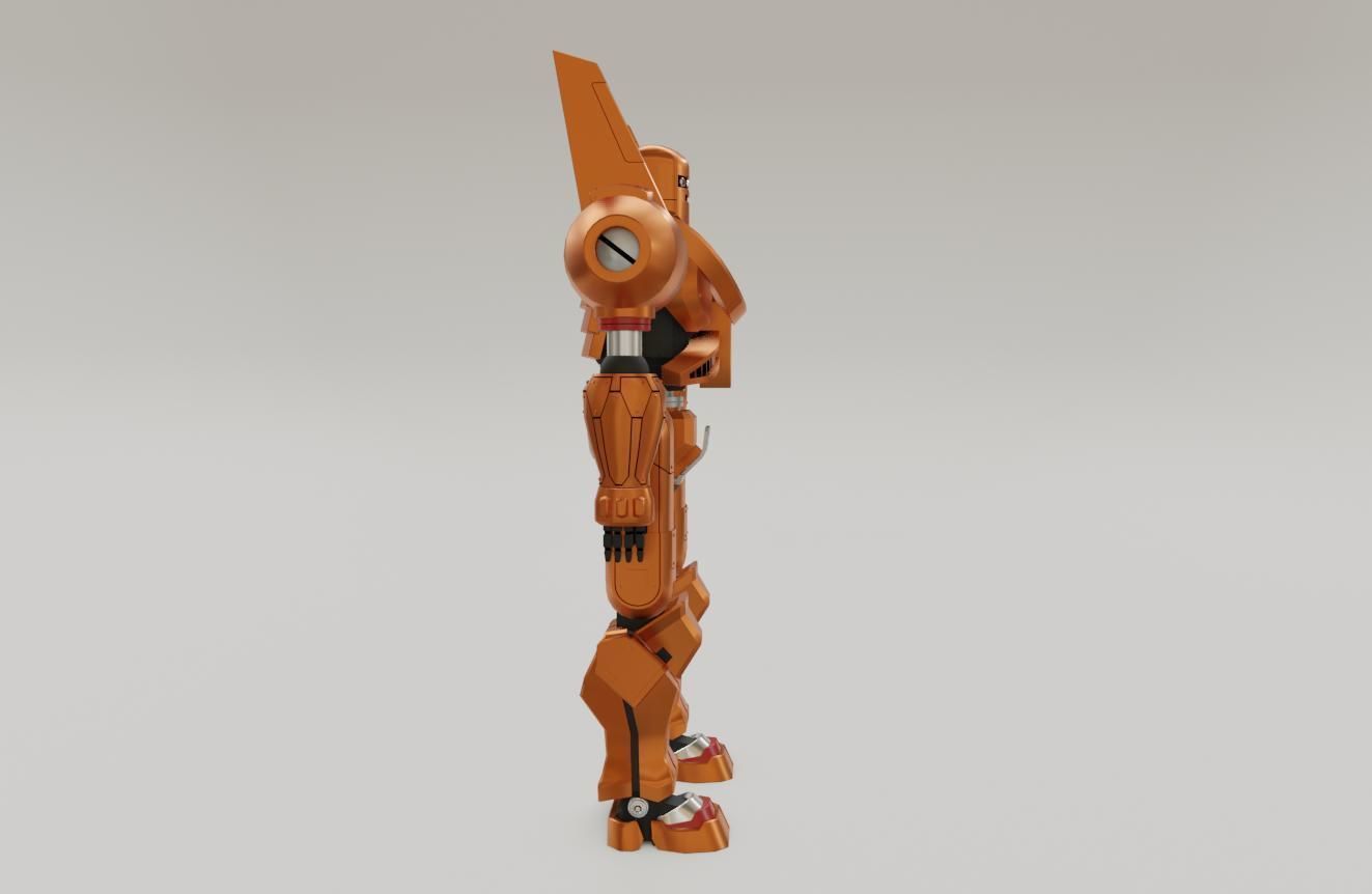 Mecha Giant Robot Anime - Robo Gigante Low-poly 3D model_9