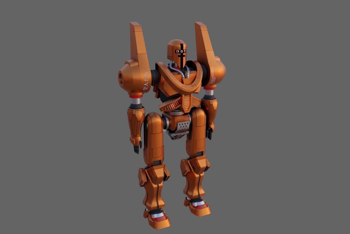 Mecha Giant Robot Anime - Robo Gigante Low-poly 3D model_17