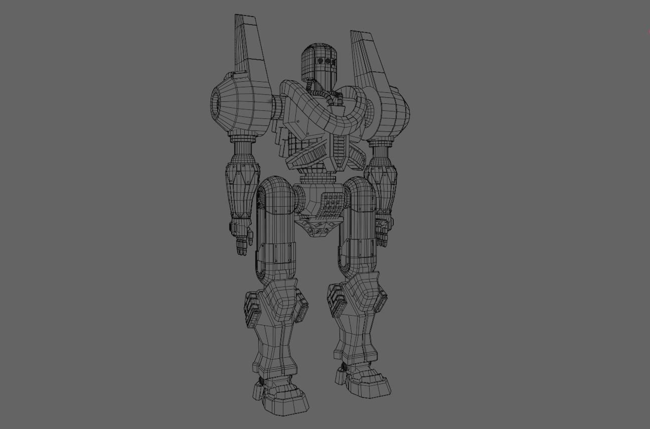 Mecha Giant Robot Anime - Robo Gigante Low-poly 3D model_29