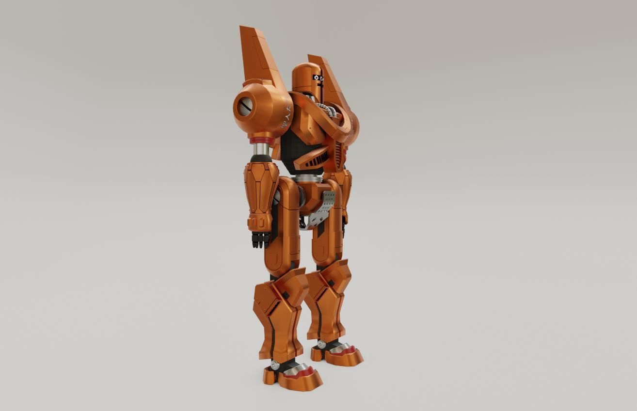 Mecha Giant Robot Anime - Robo Gigante Low-poly 3D model_10