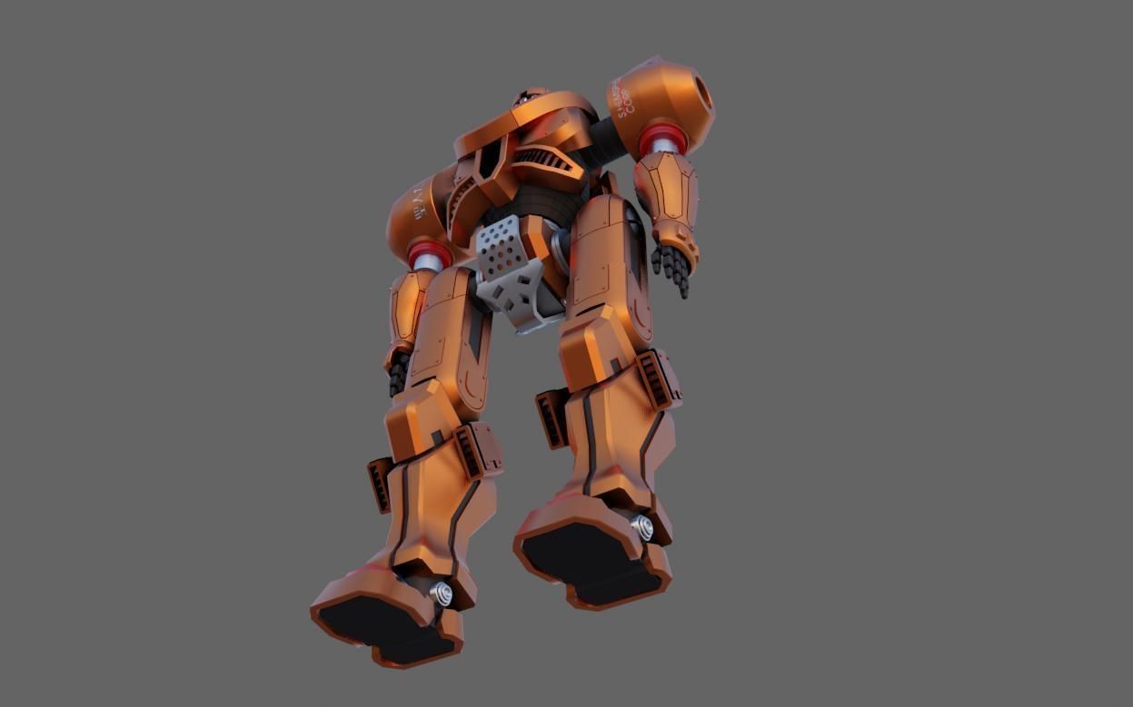 Mecha Giant Robot Anime - Robo Gigante Low-poly 3D model_16