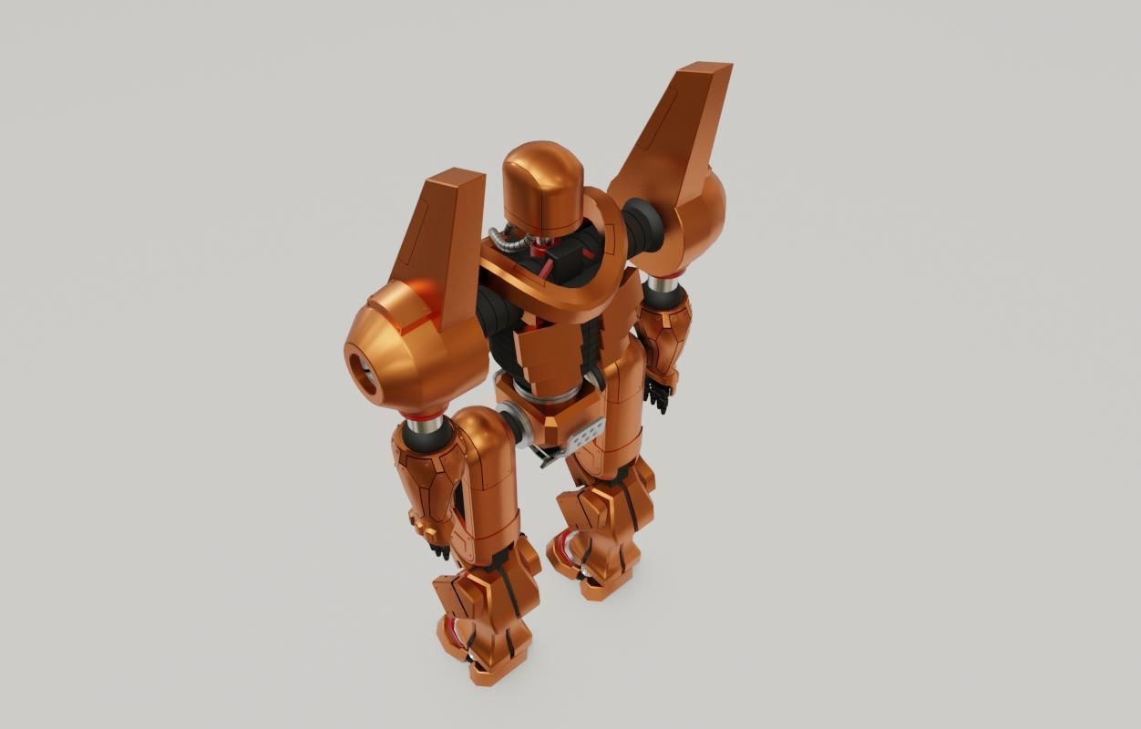 Mecha Giant Robot Anime - Robo Gigante Low-poly 3D model_12