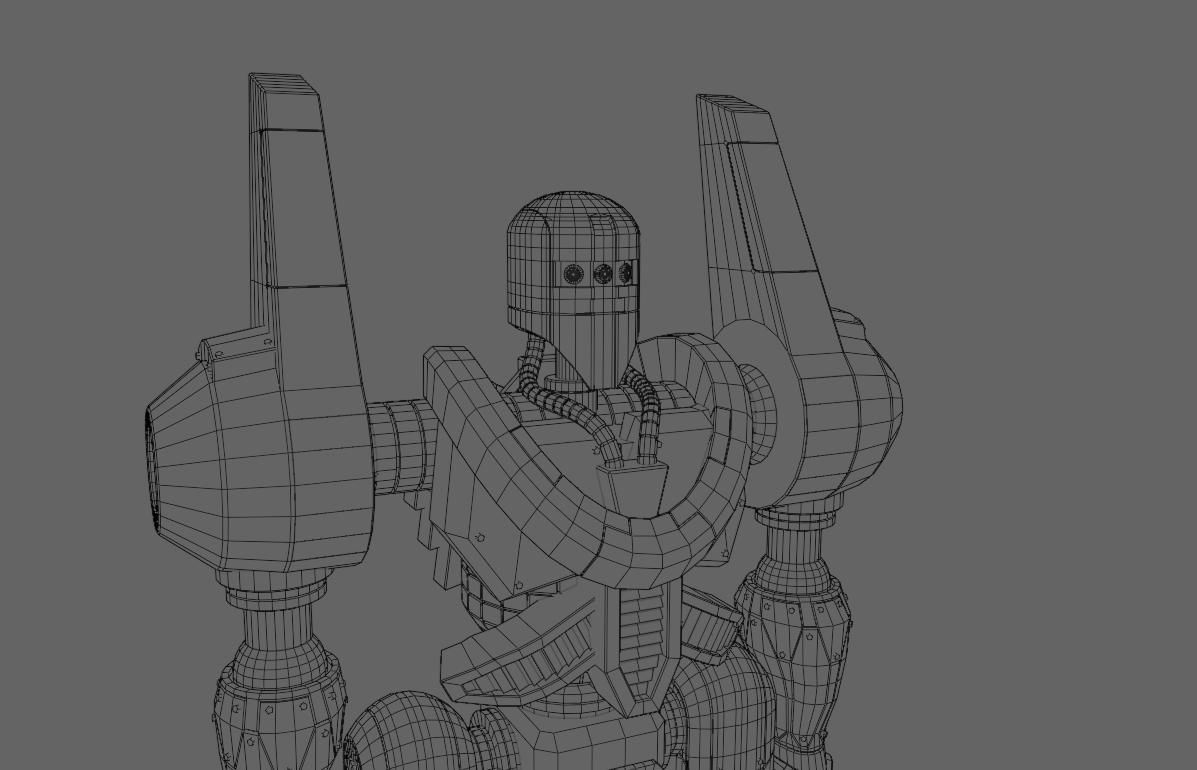 Mecha Giant Robot Anime - Robo Gigante Low-poly 3D model_31