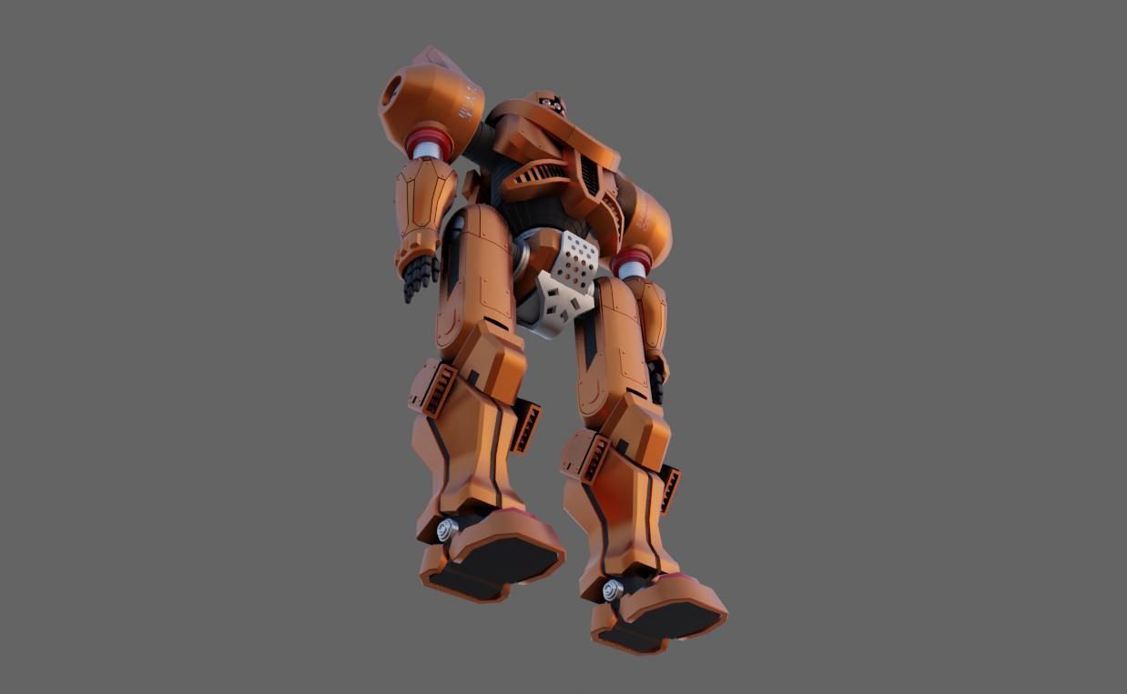 Mecha Giant Robot Anime - Robo Gigante Low-poly 3D model_14