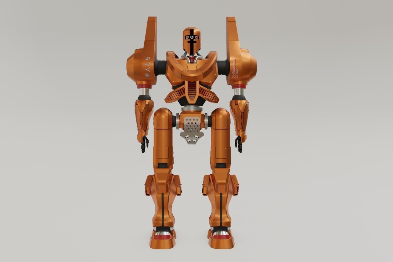 Mecha Giant Robot Anime - Robo Gigante Low-poly 3D model_3