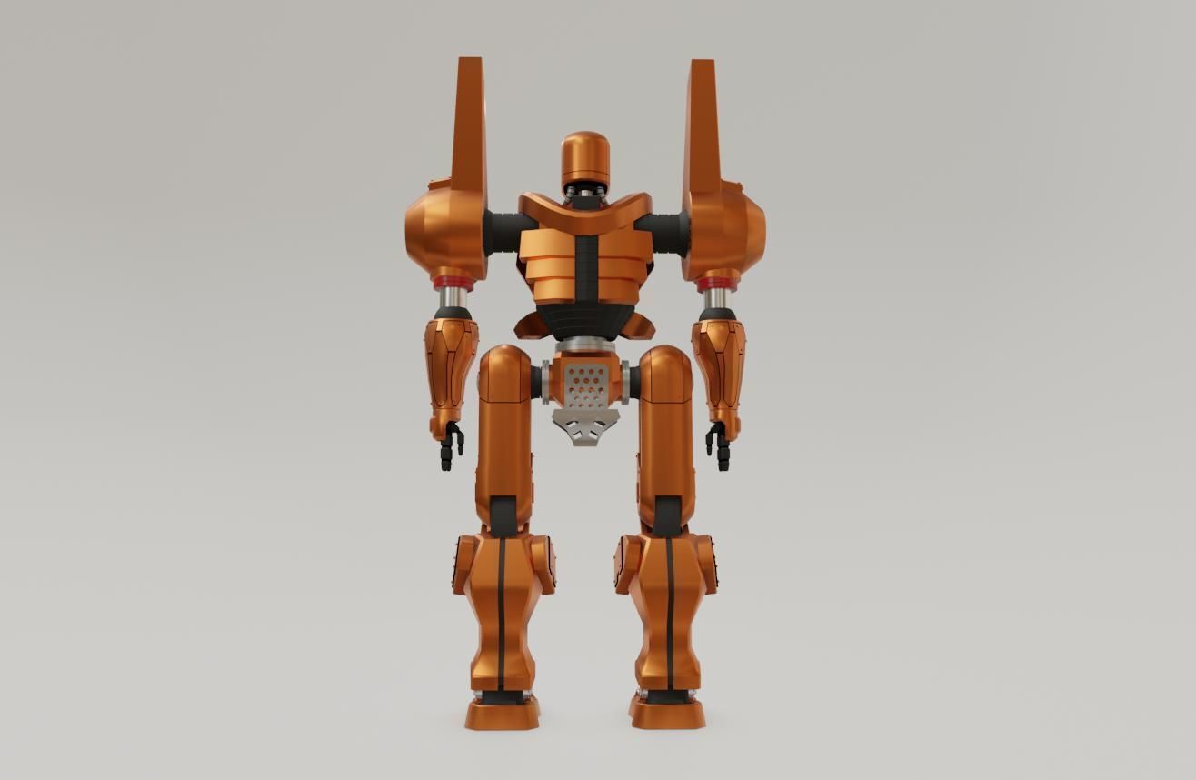 Mecha Giant Robot Anime - Robo Gigante Low-poly 3D model_7