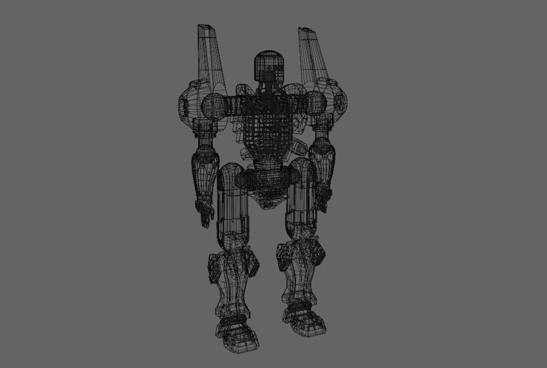 Mecha Giant Robot Anime - Robo Gigante Low-poly 3D model_32
