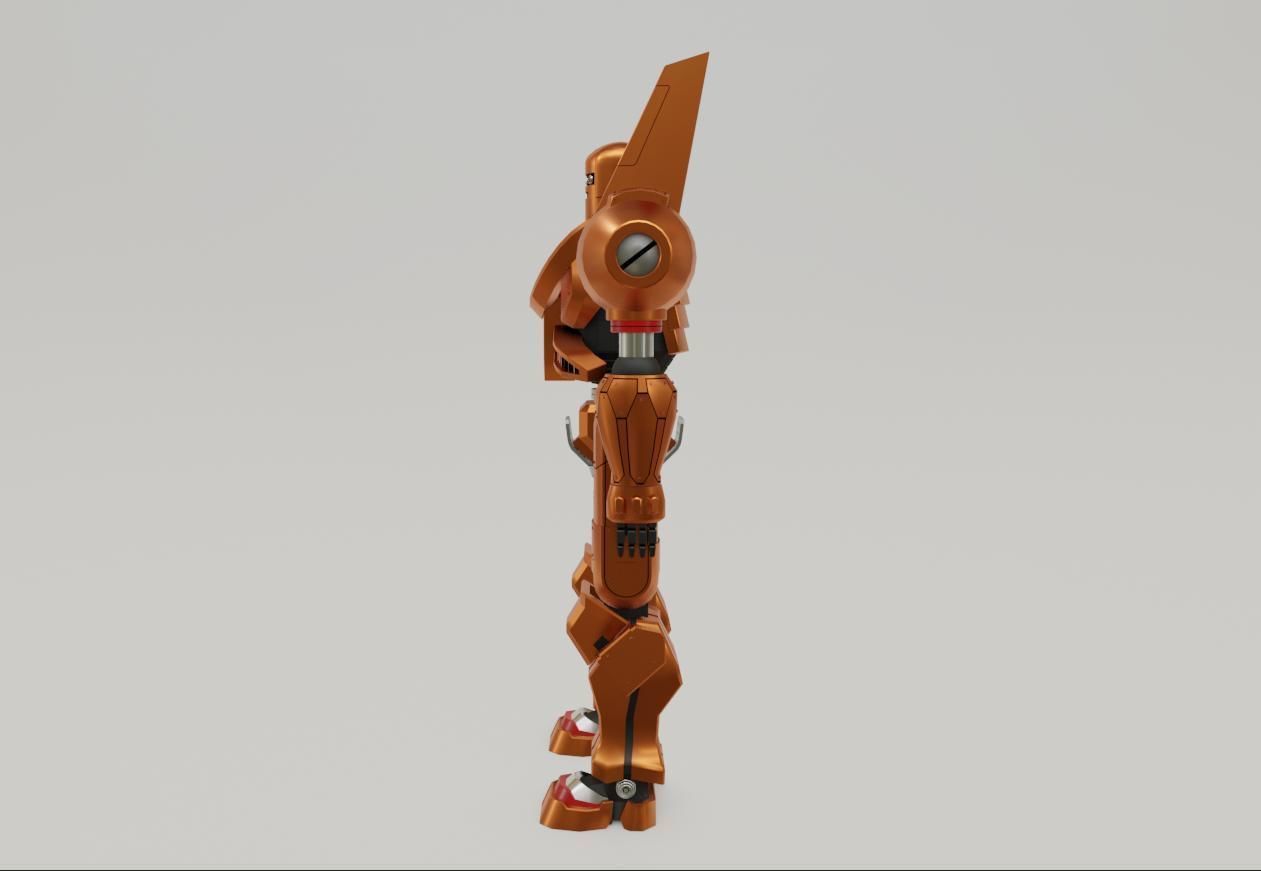 Mecha Giant Robot Anime - Robo Gigante Low-poly 3D model_5