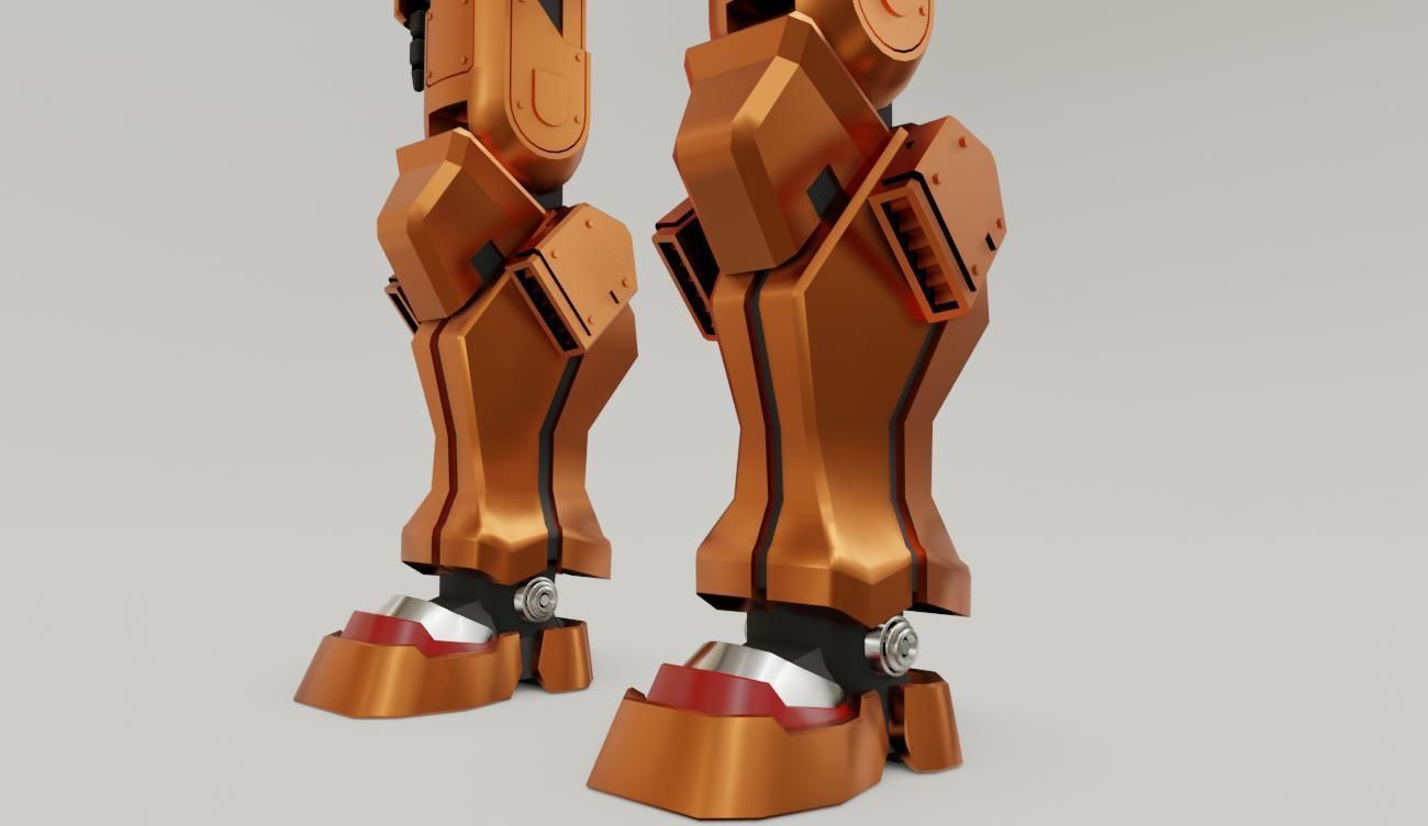 Mecha Giant Robot Anime - Robo Gigante Low-poly 3D model_21