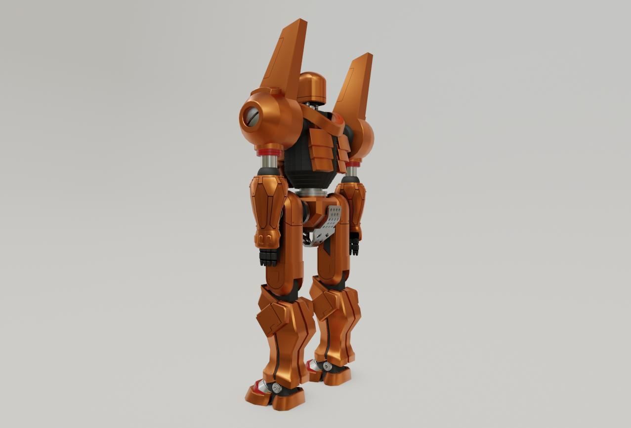 Mecha Giant Robot Anime - Robo Gigante Low-poly 3D model_6