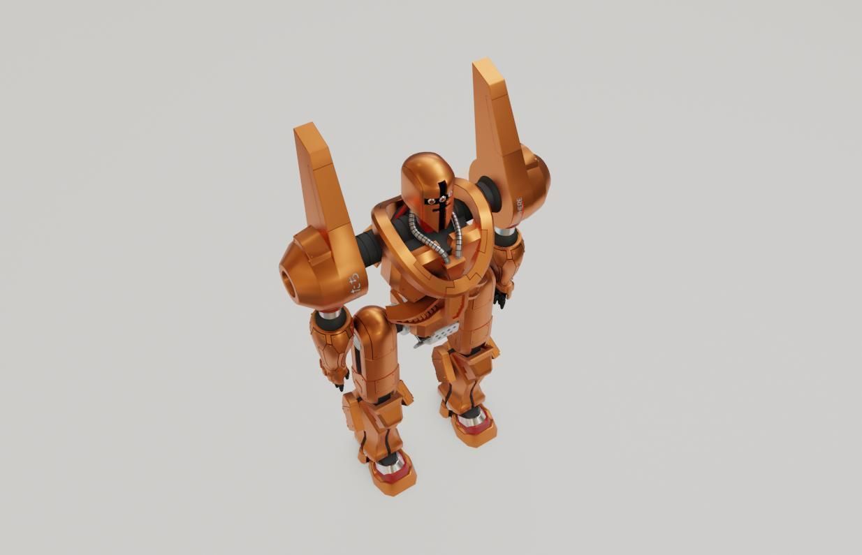 Mecha Giant Robot Anime - Robo Gigante Low-poly 3D model_11