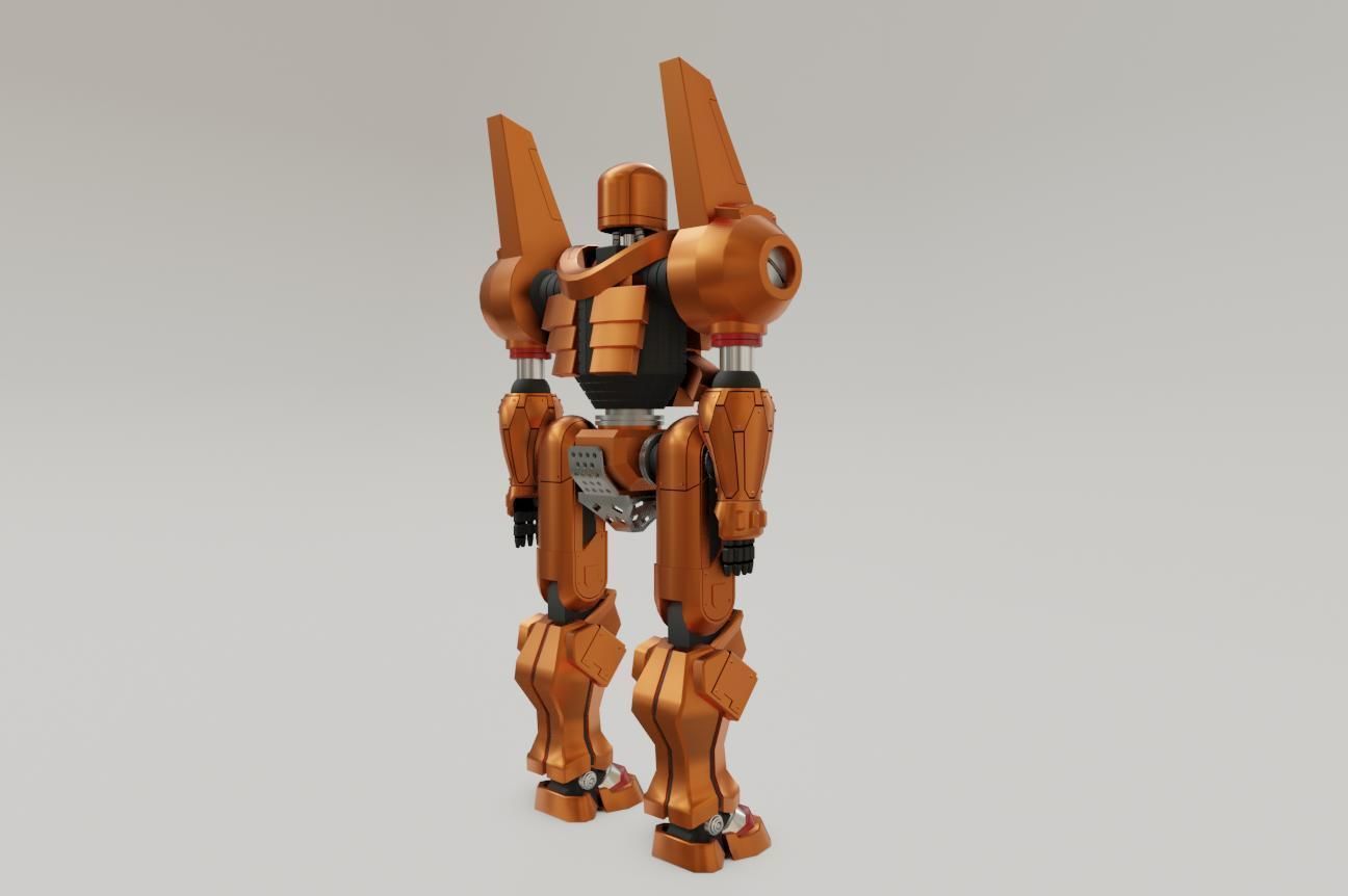 Mecha Giant Robot Anime - Robo Gigante Low-poly 3D model_8