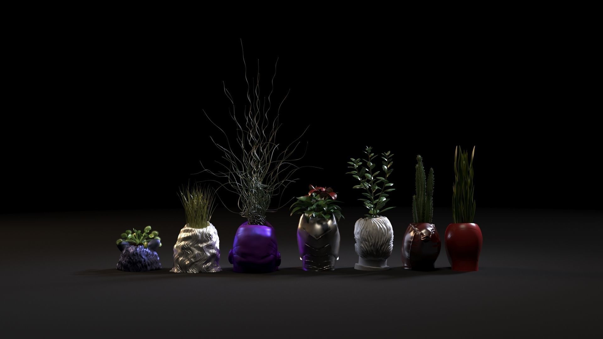 Marvel heroes planters 3D print model_4