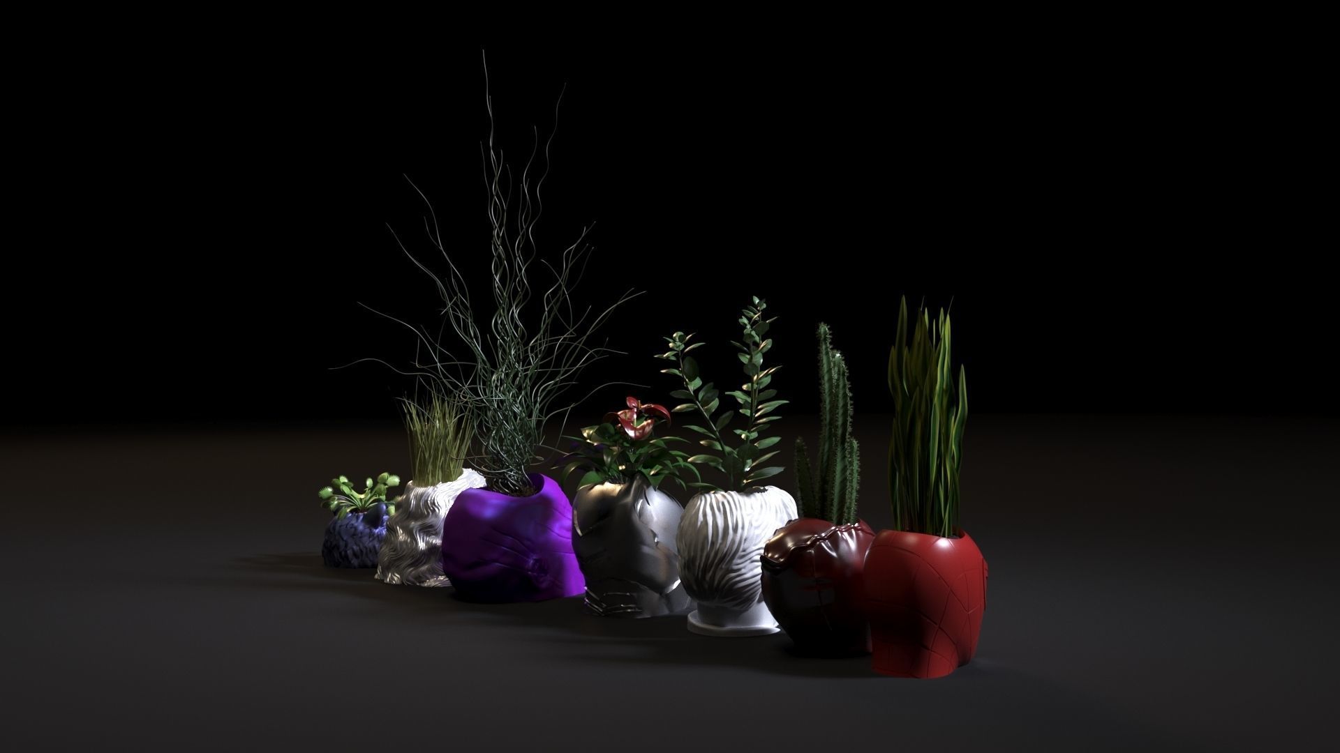 Marvel heroes planters 3D print model_5