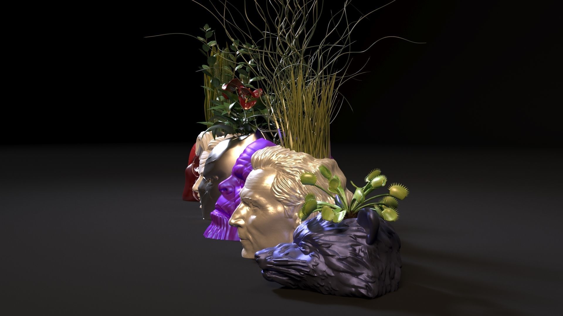 Marvel heroes planters 3D print model_2