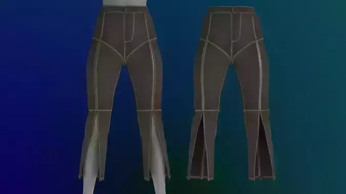 Zipper Detailed Jeans Fitted to Gen8 Body Mesh