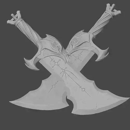 CHAOS BLADES GOD OF WAR RAGRAROK 3D print model
