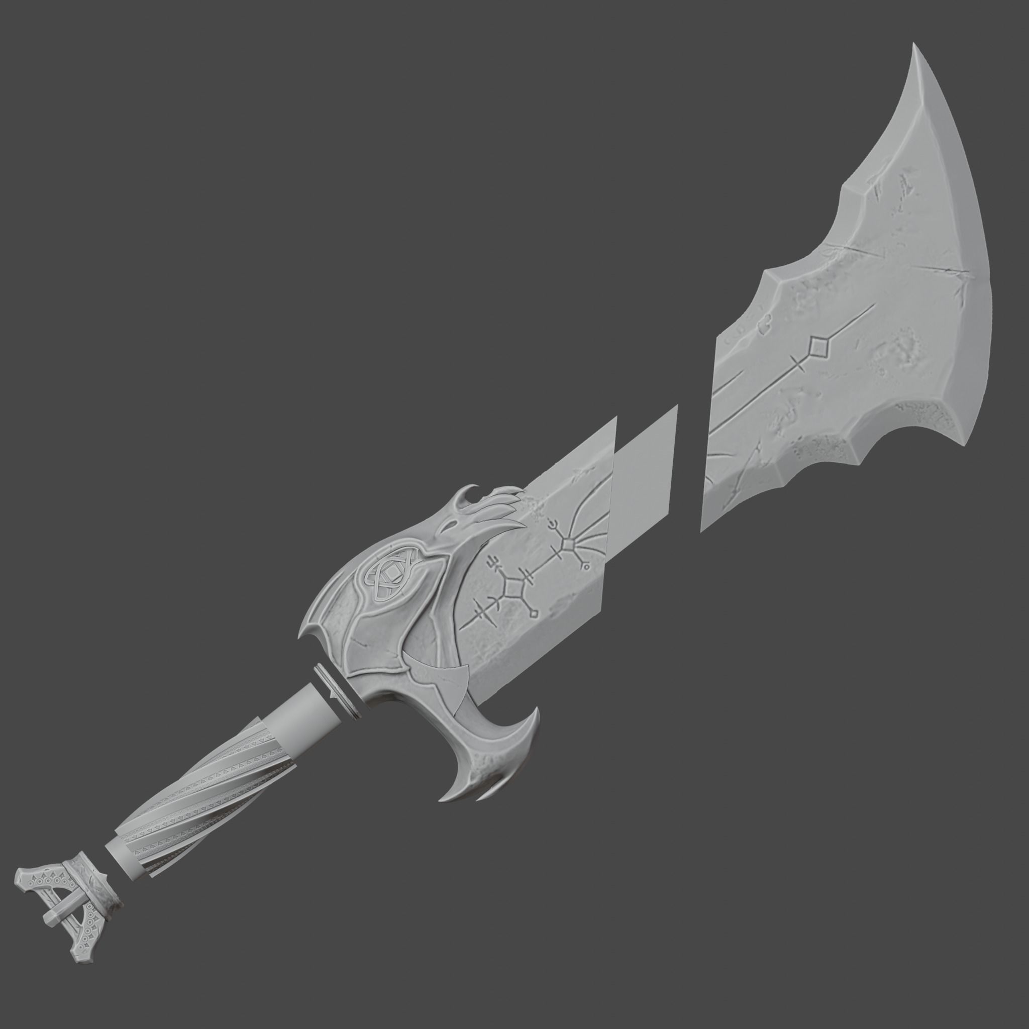 CHAOS BLADES GOD OF WAR RAGRAROK 3D print model_1