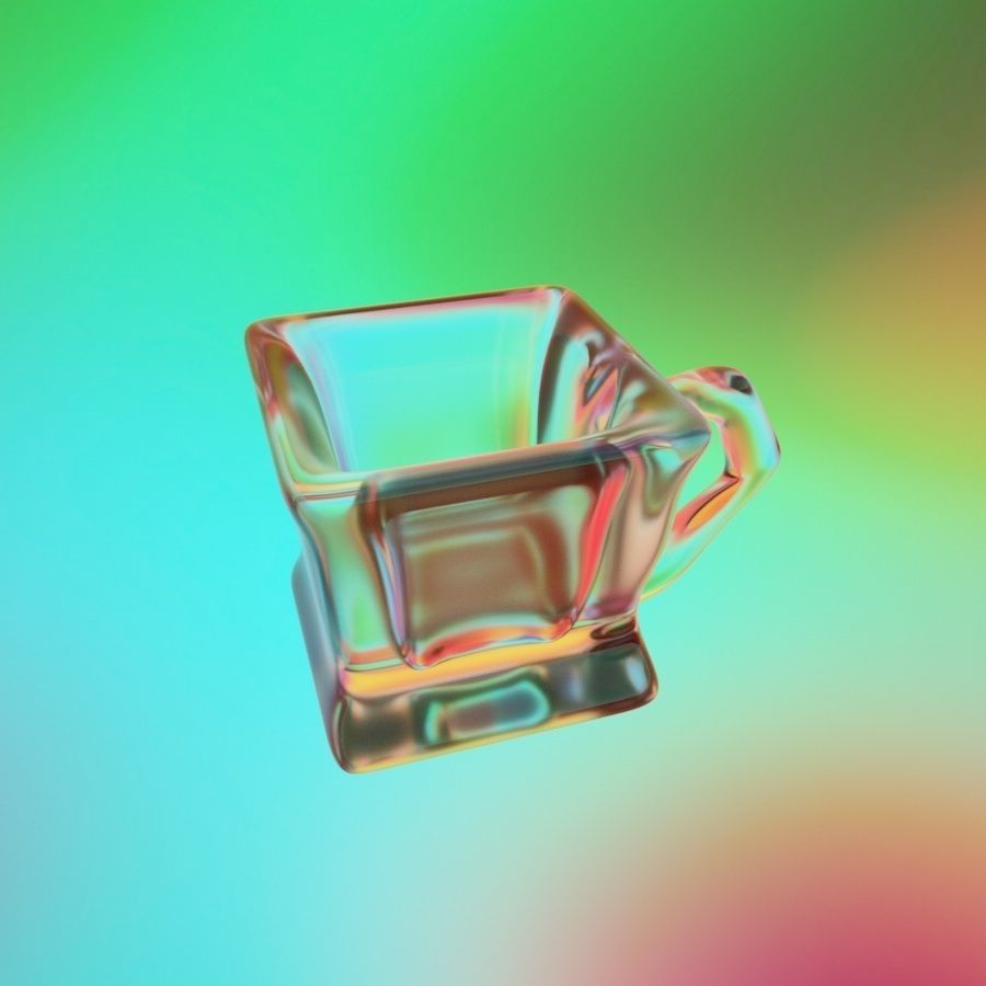 Wiggly Cup and Colorful Map 3D model_2