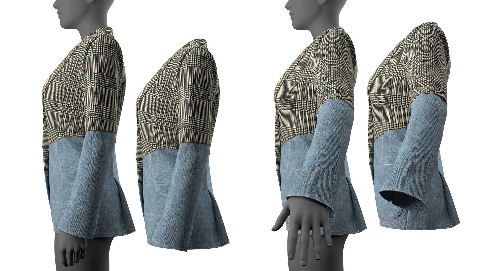 Asymmetric Jacket Fitted to Gen8 Body Mesh 3D model_8