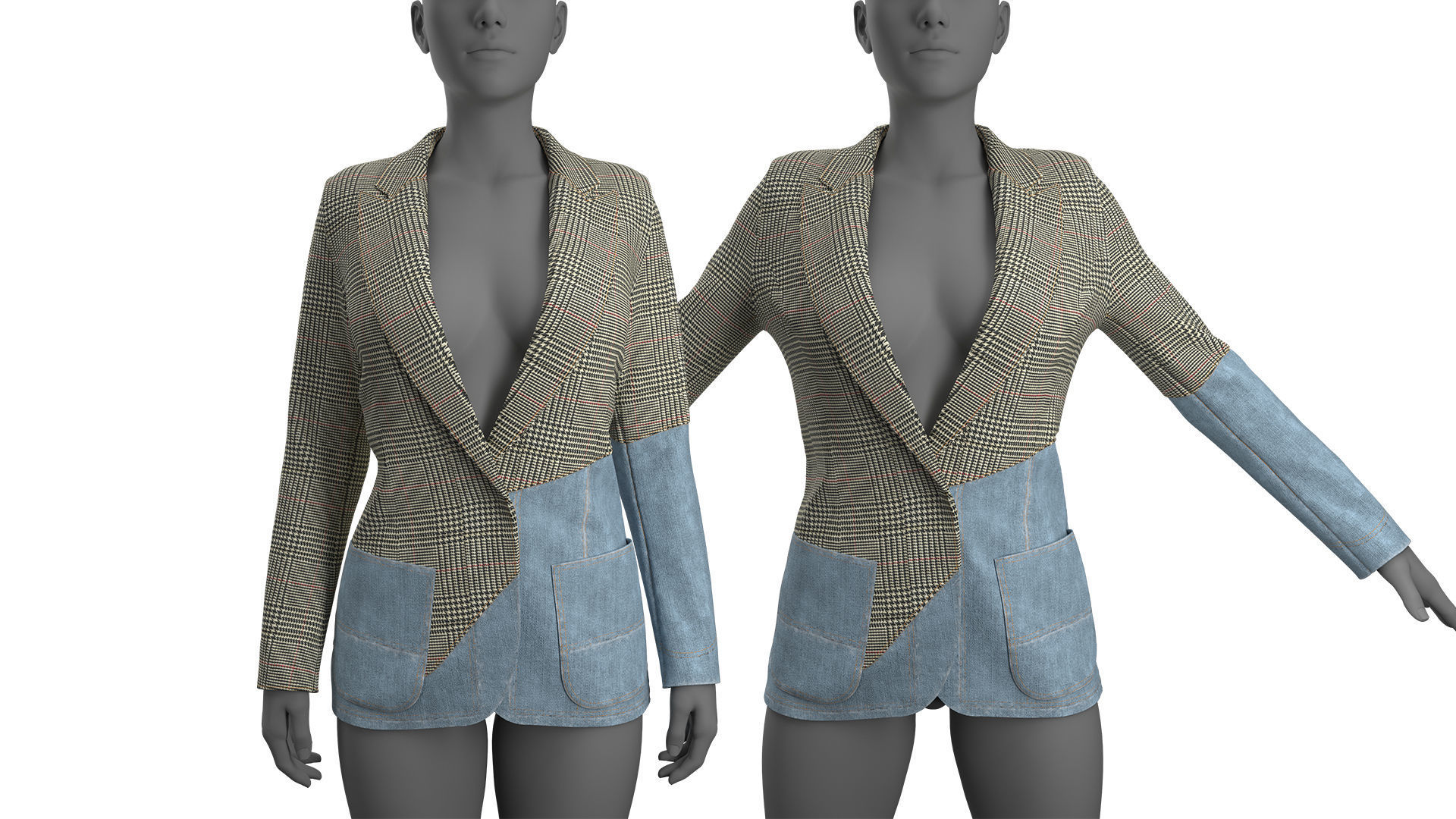 Asymmetric Jacket Fitted to Gen8 Body Mesh 3D model_2