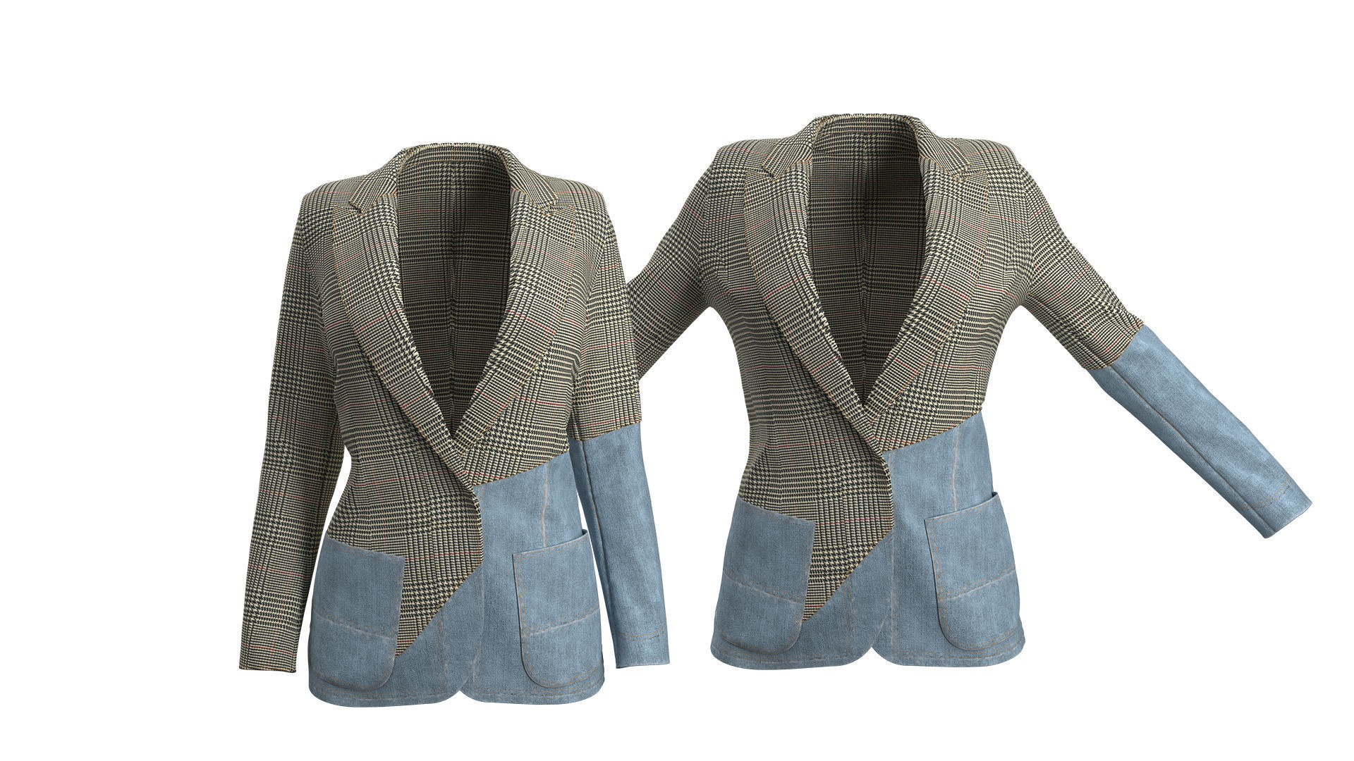 Asymmetric Jacket Fitted to Gen8 Body Mesh 3D model_3