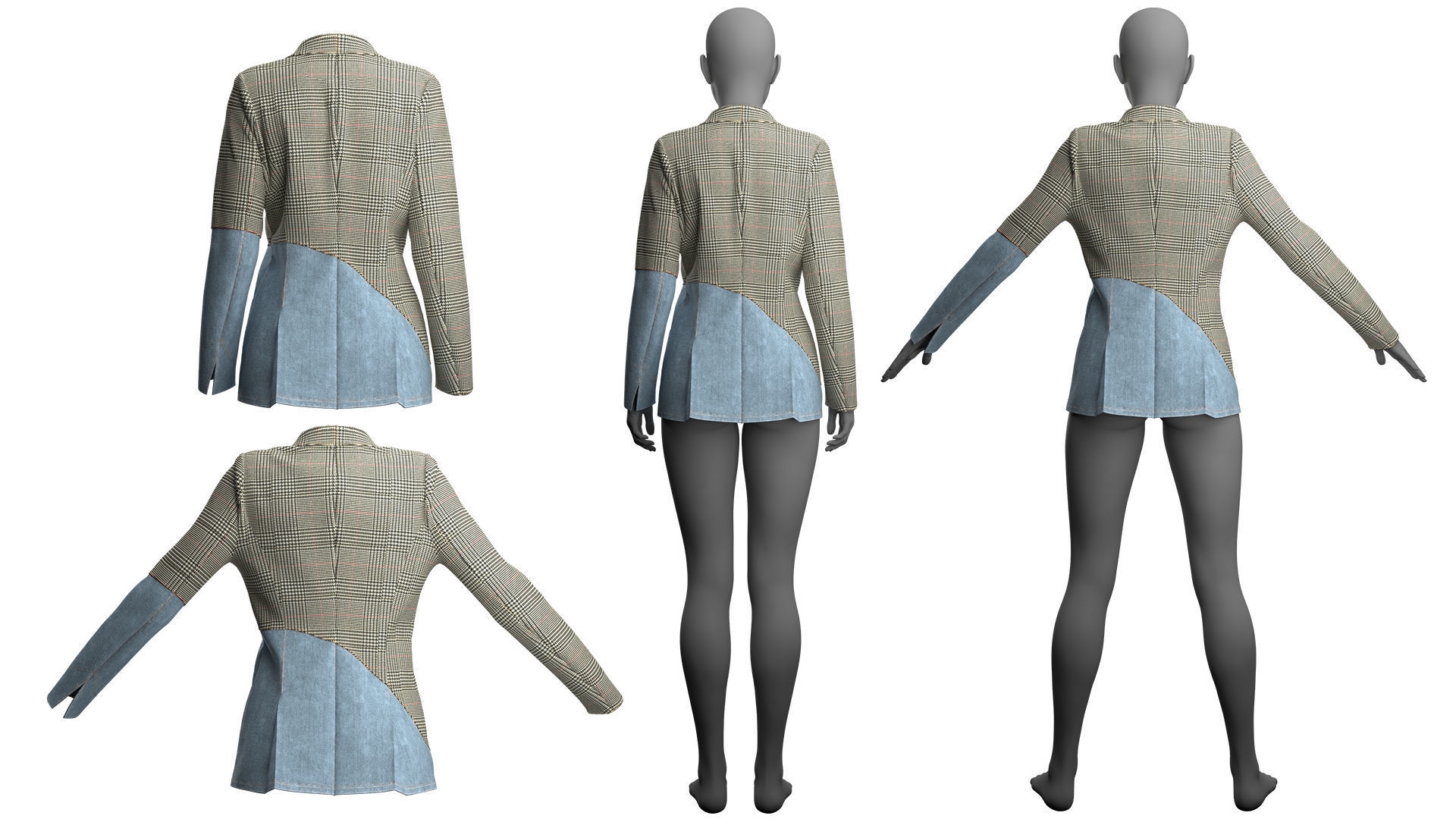Asymmetric Jacket Fitted to Gen8 Body Mesh 3D model_1