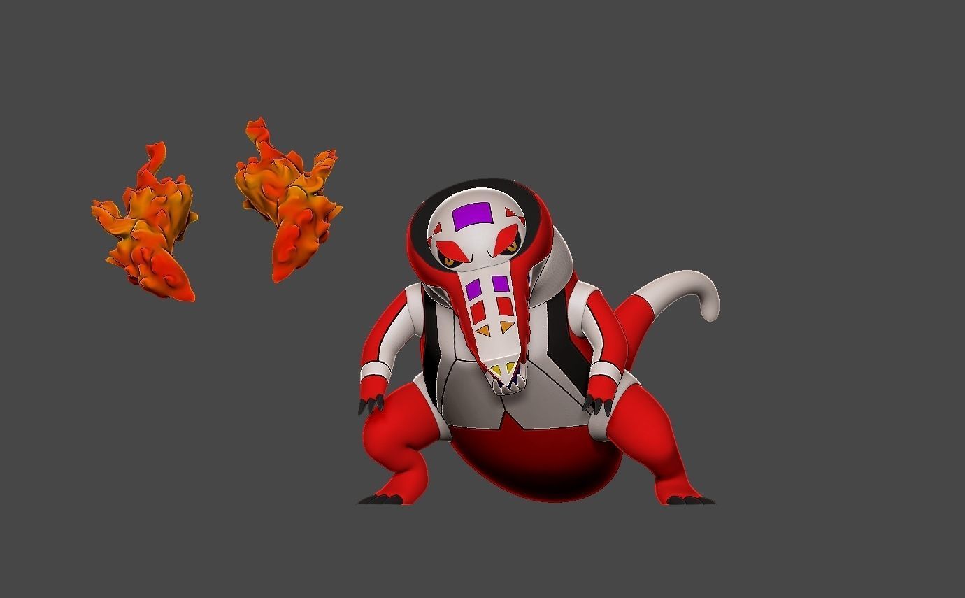 Pokemon skeledirge 3D print model_5