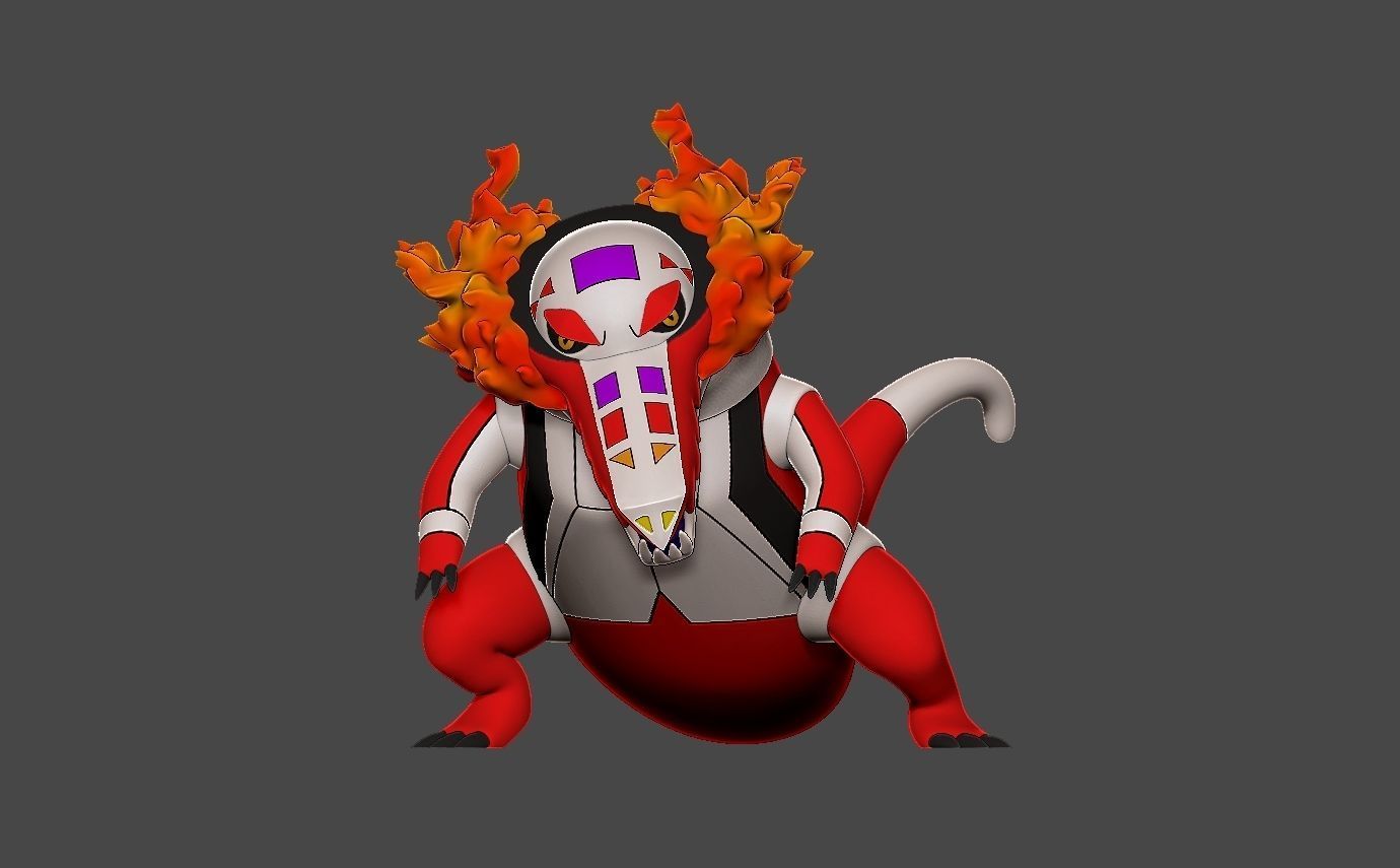 Pokemon skeledirge 3D print model_1