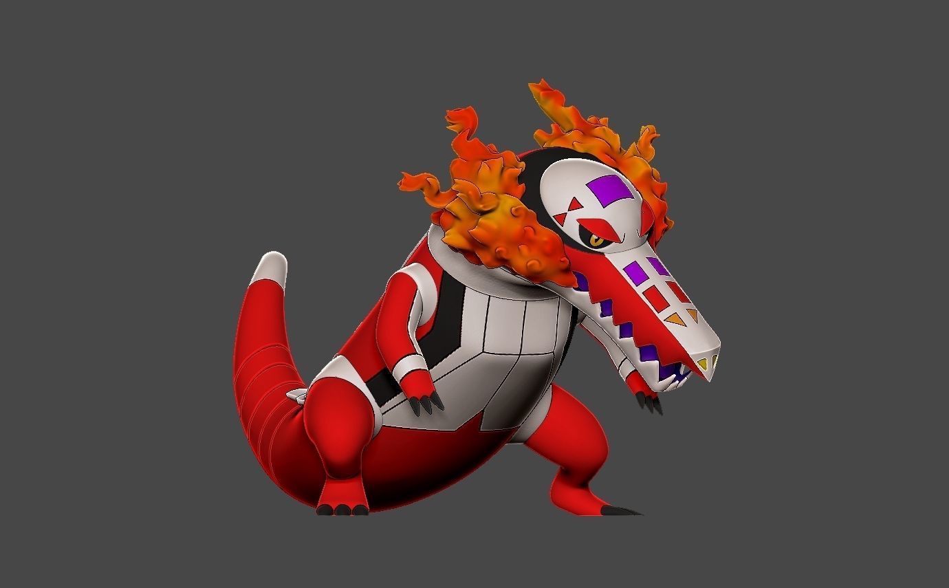 Pokemon skeledirge 3D print model_7