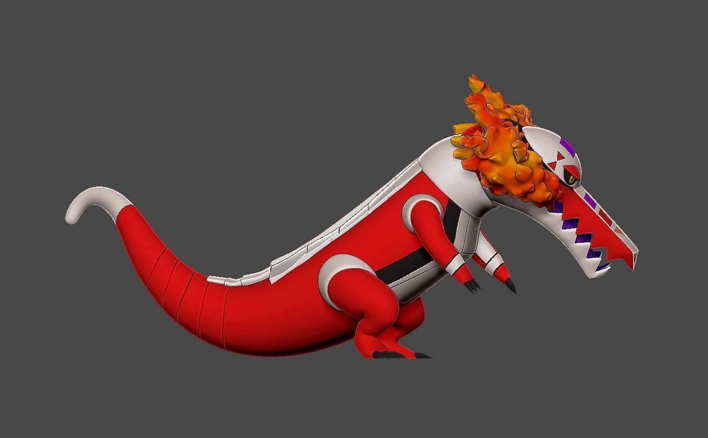 Pokemon skeledirge 3D print model_9